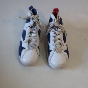 Boys Nike Air Jordan 7 Retro Leather White, Blue, Red 304774-123 Sneakers 3.5Y